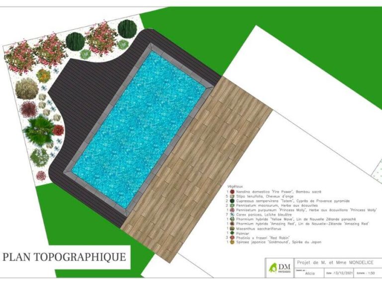 plan d'aménagement d'une piscine